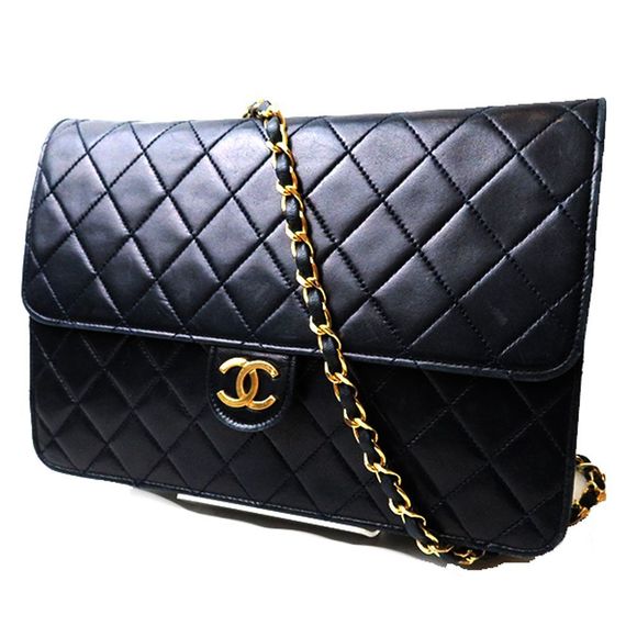 Chanel Bag Matelasse Chain Shoulder Flap Dark Navy - Picture 1 of 6